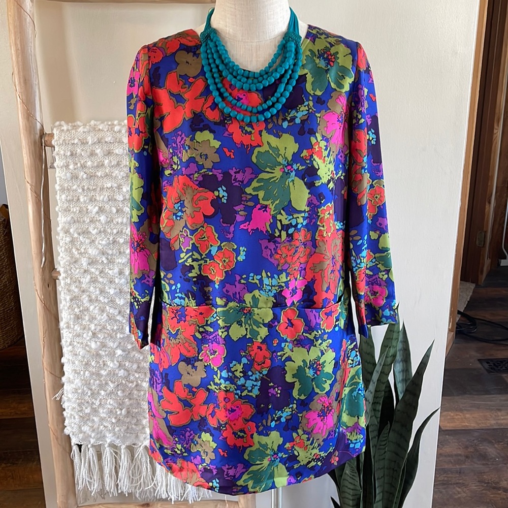 NWT beautiful retro mcm J Crew Floral mod shift dress. Size 6